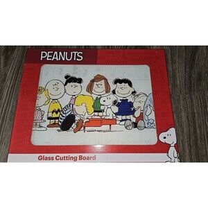 Peanut’s Charlie Brown Snoopy 14” X 12”~Kitchen Glass Cutting Board~NEW~VHTF